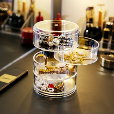 Multi-hot style desktop cosmetics box, revolving jewelry box, ins, wind earrings, necklaces, display items box