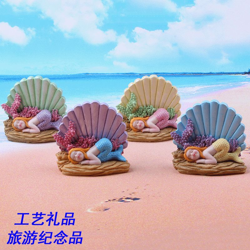 微景观树脂摆件水族馆配件海底美人鱼树脂工艺品礼品美人鱼摆件