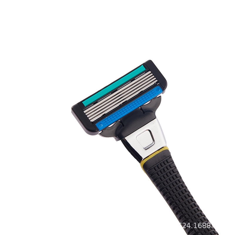 WETELL男士爆款金属手柄五层进口不锈钢剃须刀白底实物图