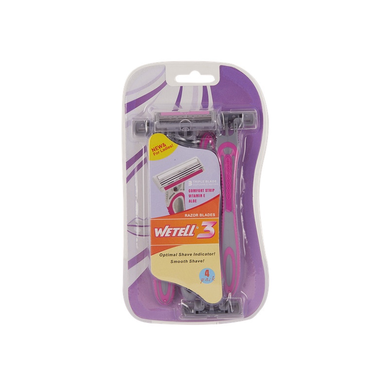 WETELL factory direct sales of men's disposable three-layer stainless steel shavers with induction heads Specification image