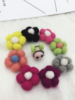 羊毛毡立体五瓣花梅花头饰发饰服饰[64]