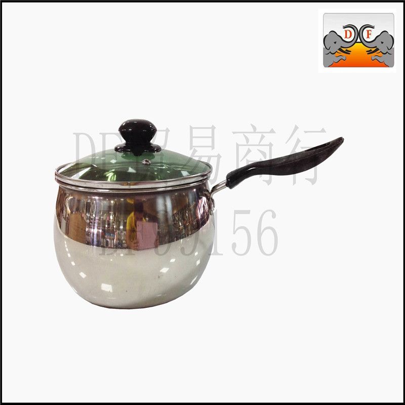 DF99156 composite steel milk pan electric wooden handle milk pan glass cover DF TRADING HOUSE