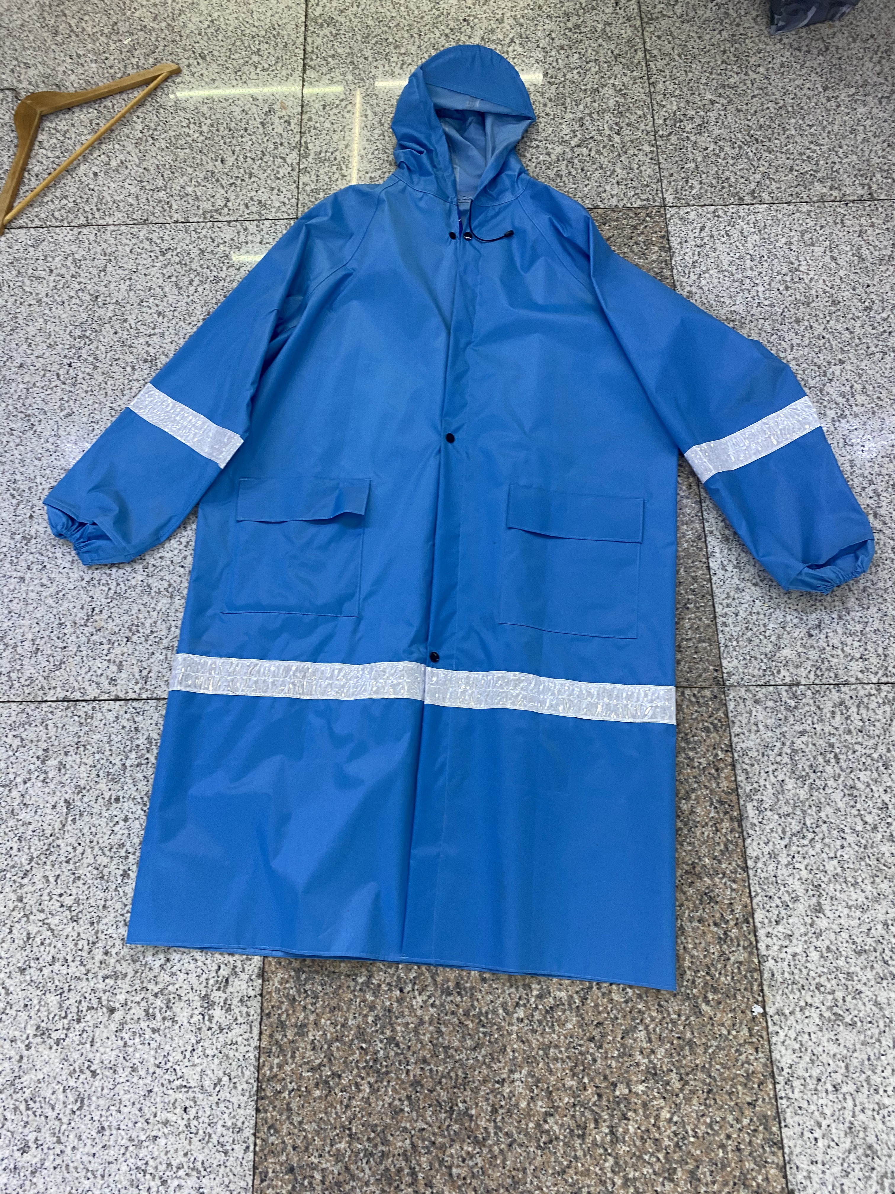 Pvc Long Coat With Double Reflective Strips full figure