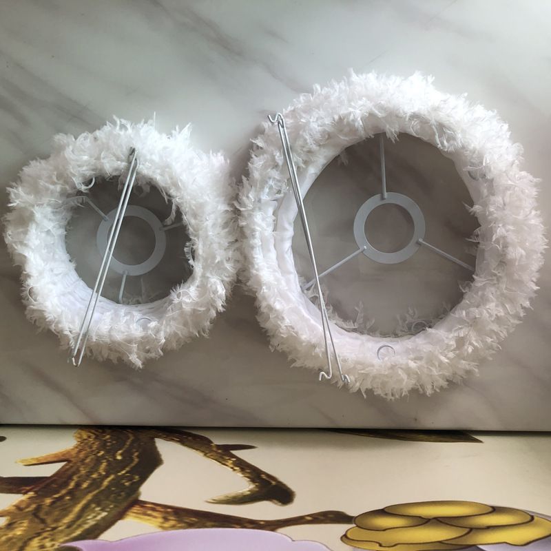 European-style bedroom, truly imitating feather lamp, princess room, modern and simple desk, eye-protecting and warm, small feather bedside lamp Item Picture