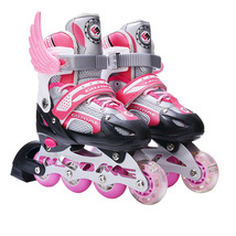高鑫厂家溜冰鞋儿童 全套装闪光旱冰鞋 四码可调单排轮滑鞋儿童9003pvc