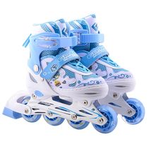 高鑫厂家溜冰鞋儿童 全套装闪光旱冰鞋 四码可调单排轮滑鞋儿童8905蓝