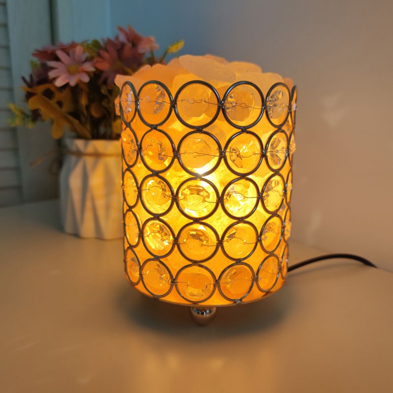 Round Crystal Lamp Himalayan Salt lamp Rock Rose aromatherapy warm romantic creative simple bedside lamp