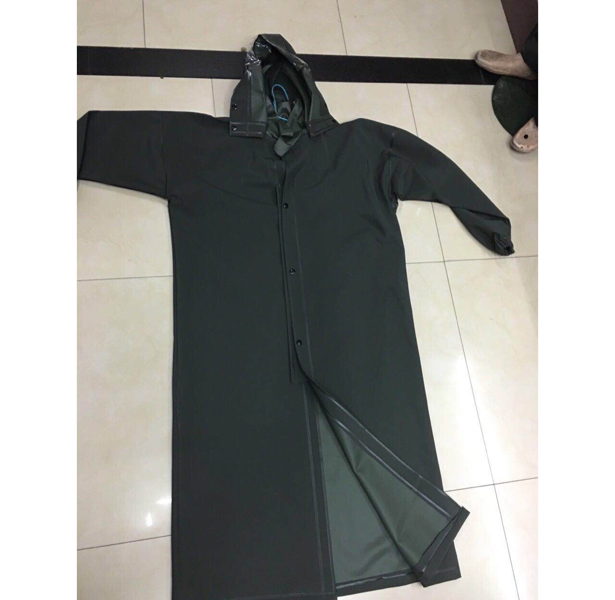 Knitted long raincoat 1.3m extended trench coat thumbnail