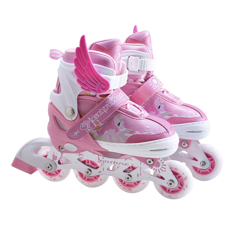 Gao Xin Factory's full set of roller skates for children, flash roller skates, four-size adjustable single-row roller skates for children, 1508 details Picture