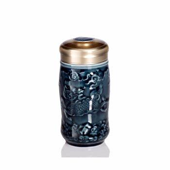 【 Gan Tang Xuan 】 Small Auspicious Qilin Portable Ceramic Water Cup, Single-layer 410ml