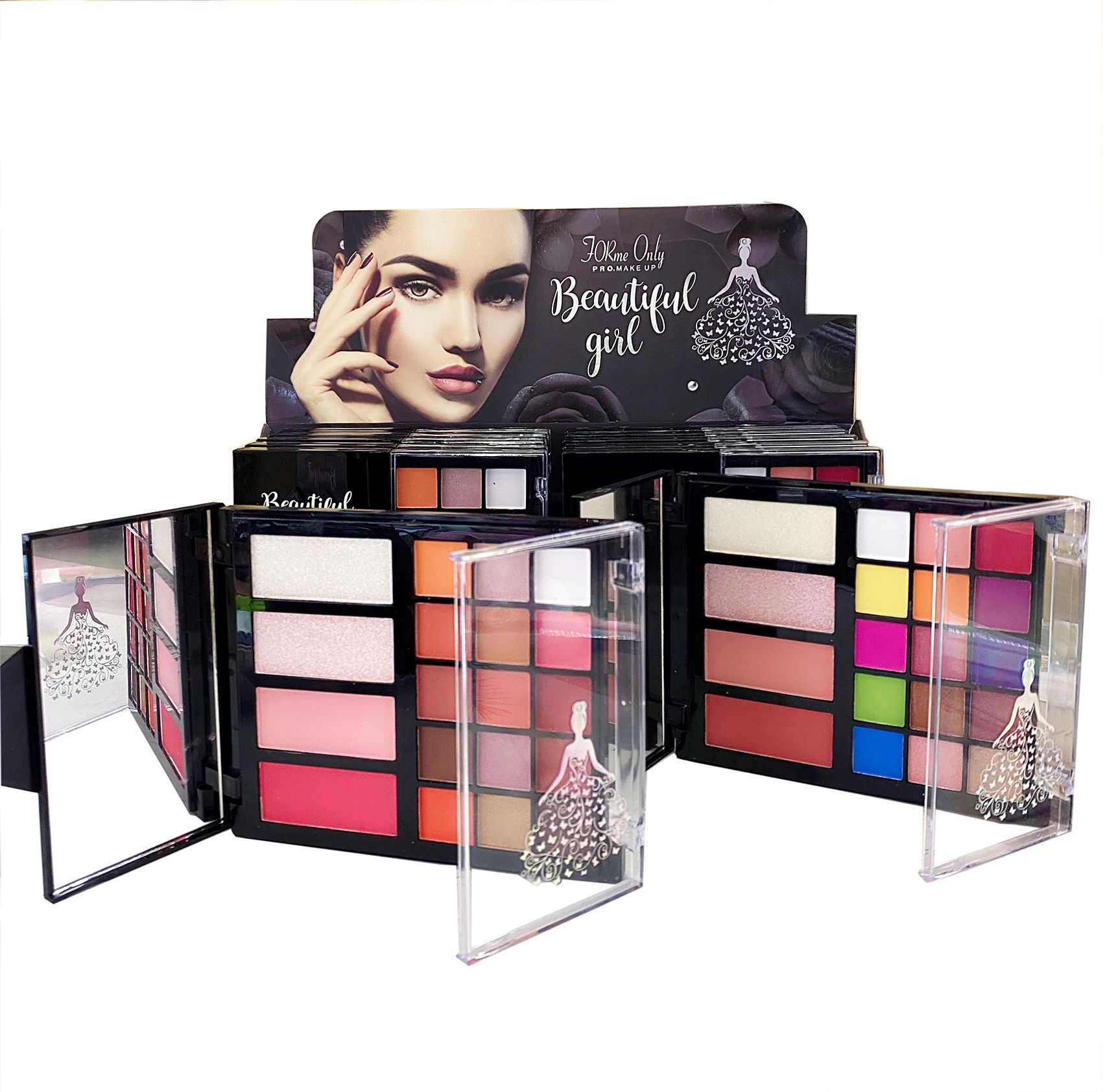 For Me Only 15 Color Eyeshadow ➕2 Color Blush ➕2 Color Highlights details Picture