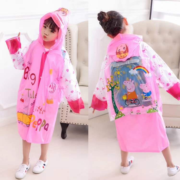 Factory direct sales of children's fashionable backpacks, raincoats, student raincoats and rain jackets Specification image