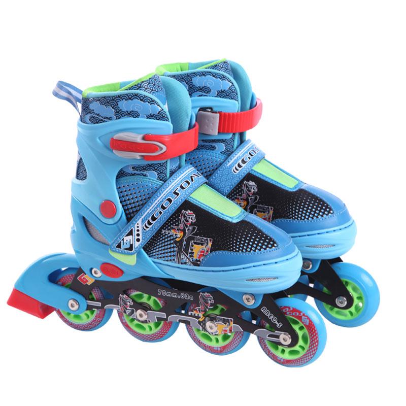 高鑫厂家溜冰鞋儿童 全套装闪光旱冰鞋 四码可调单排轮滑鞋儿童1605详情图2