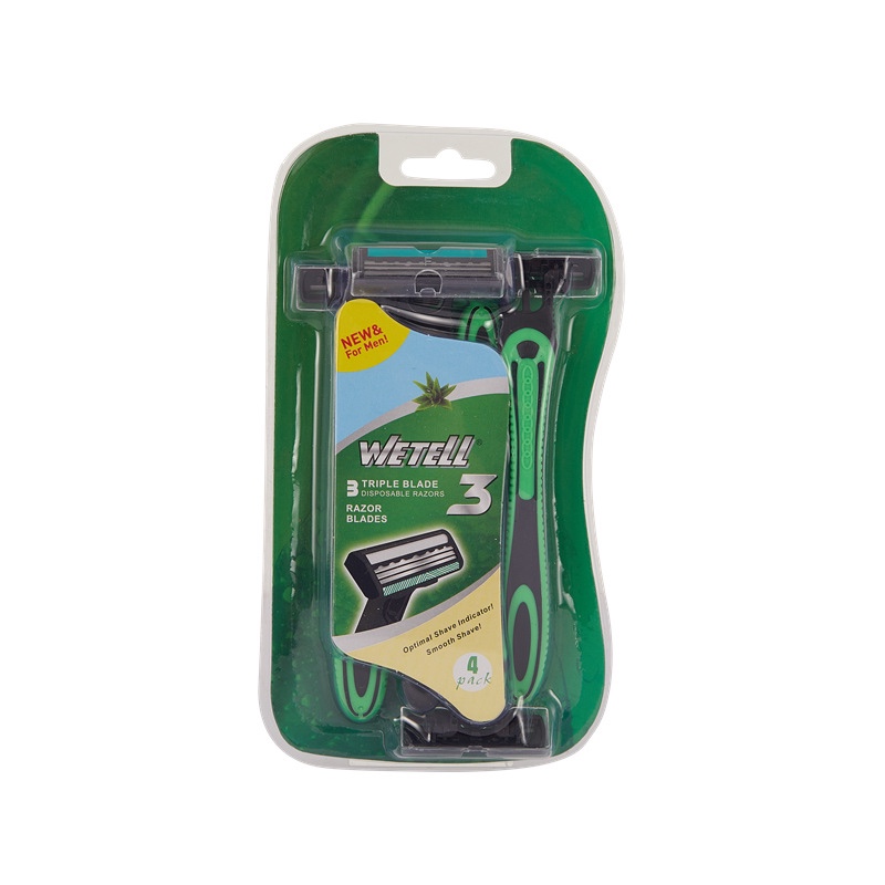 WETELL factory direct sales of men's disposable three-layer stainless steel shavers with induction heads details Picture
