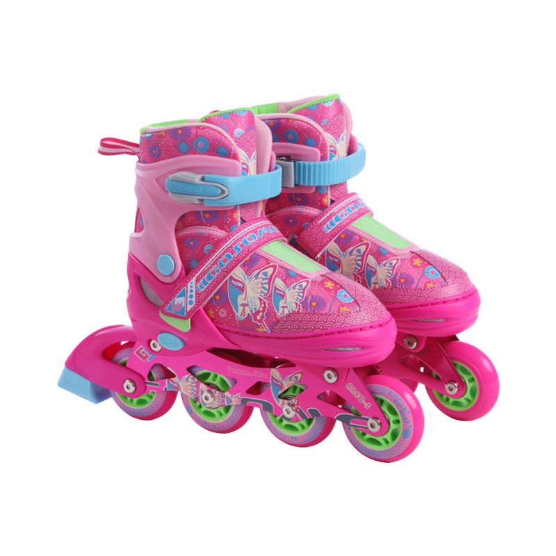 Gao Xin Factory's full set of roller skates for children, flash roller skates, four-size adjustable single-row roller skates for children, 1606