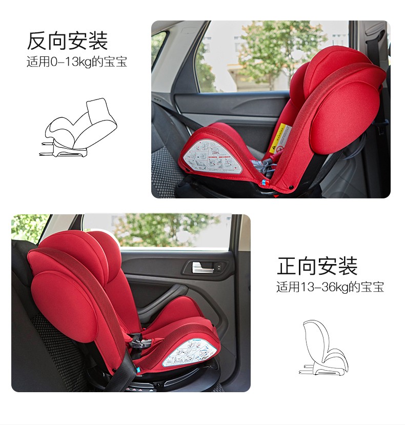chicco智高意大利高端母婴进口婴幼儿360度可旋转安全座椅  红色详情图4