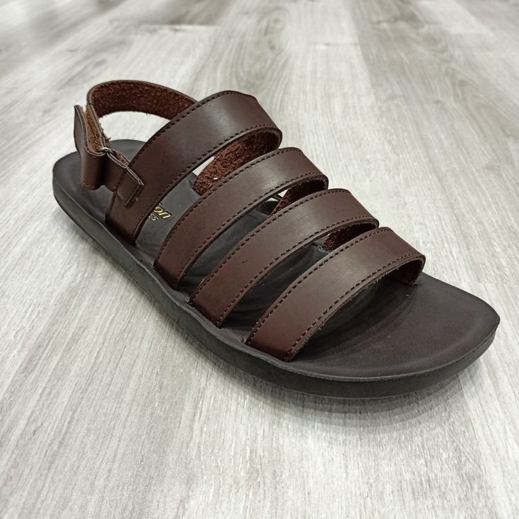 Classic four-sided horizontal grain PU upper men's sandals详情图1