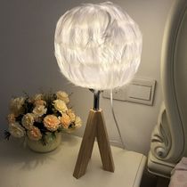 Bedroom bed lamp warm romantic creative wedding woodwork simple modern small desk lamp
