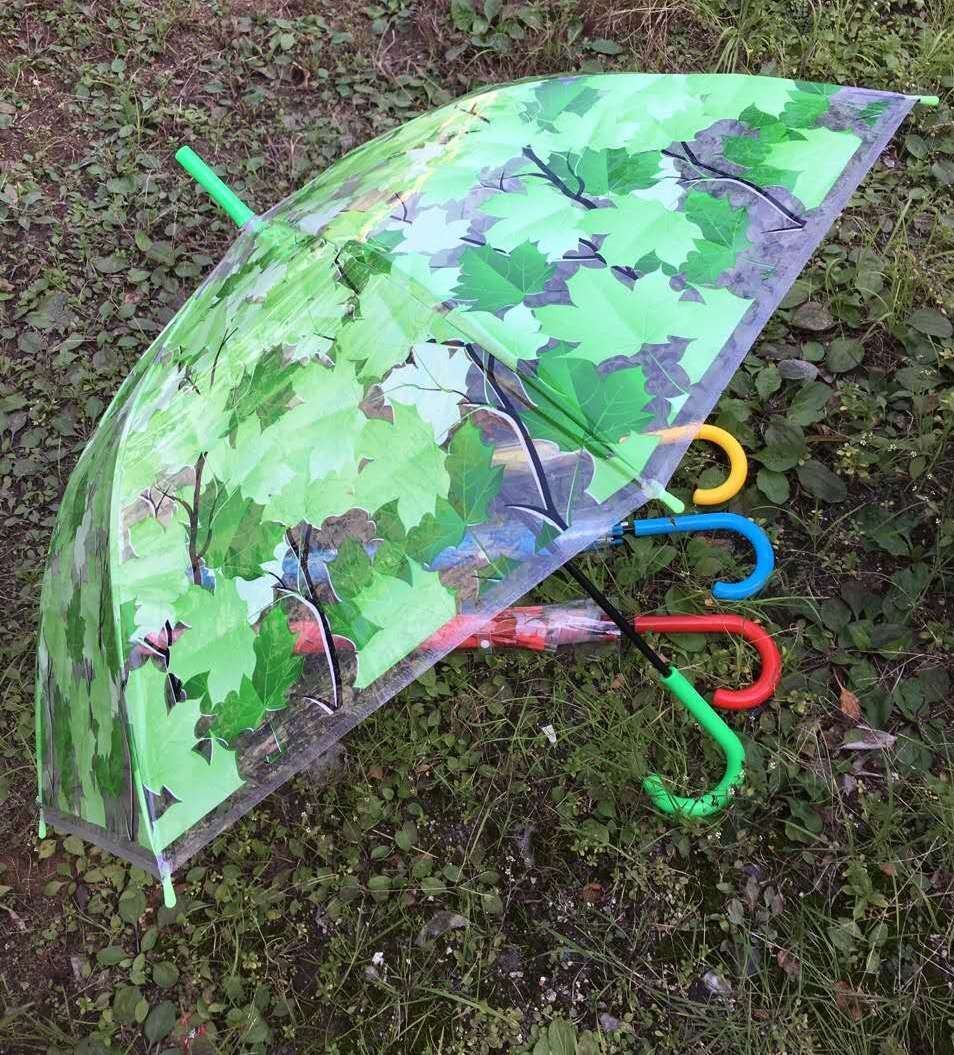 Transparent patterned umbrella detail image 2