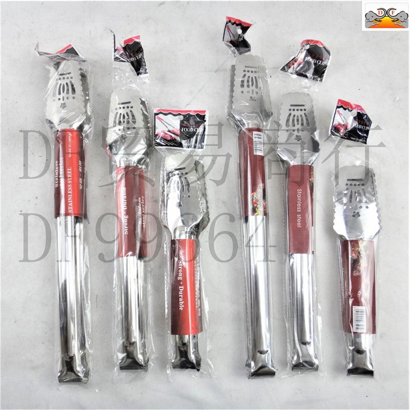 DF99664 Crown Food Tongs Food Tongs Bread Tongs Buffet Food Tongs Hollowed-out Oil-Drain Barbecue Meat Tongs DF TRADING HOUSE
