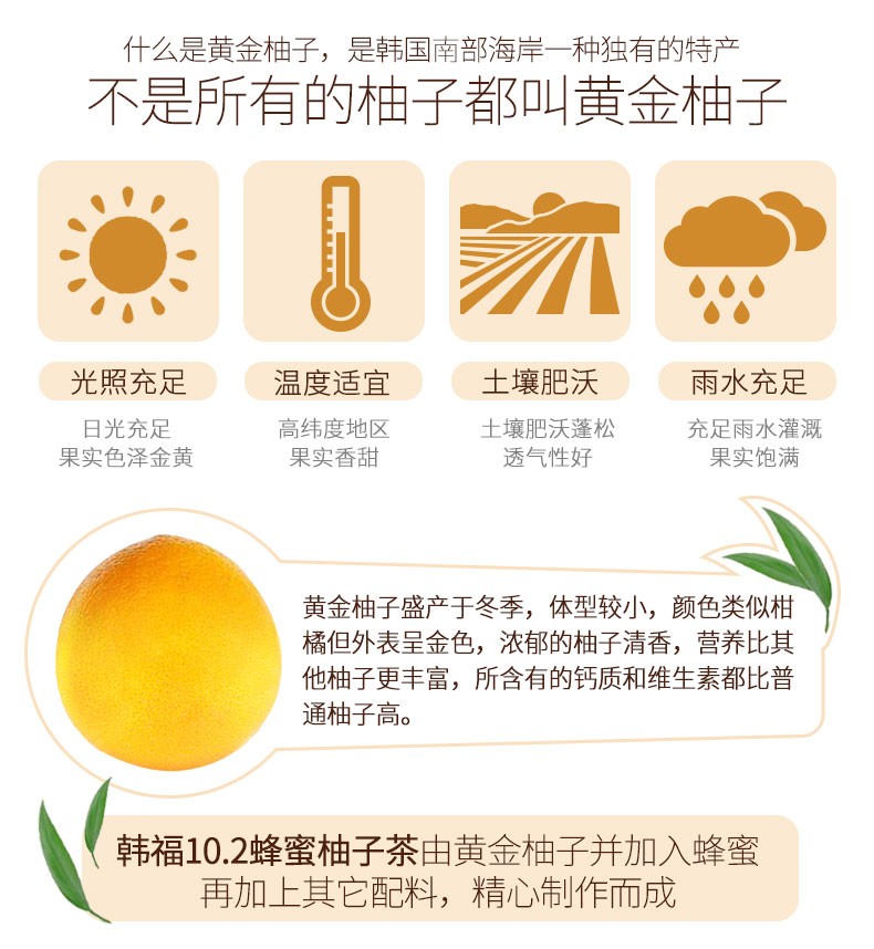 韩福10.2蜂蜜柚子茶（芦荟味）1KG详情图2