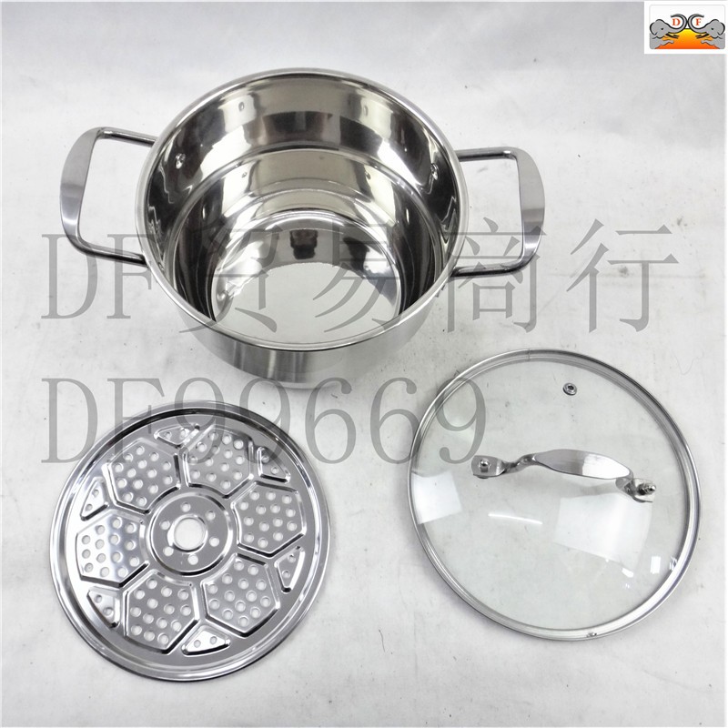 DF99669 不锈钢金刚汤锅带蒸片家用多功能带蒸格汤锅蒸锅DF  TRADING HOUSE详情6