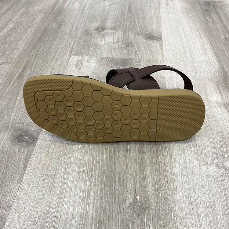 Men Sandals Summer open PU Leather classic beach shoes白底实物图