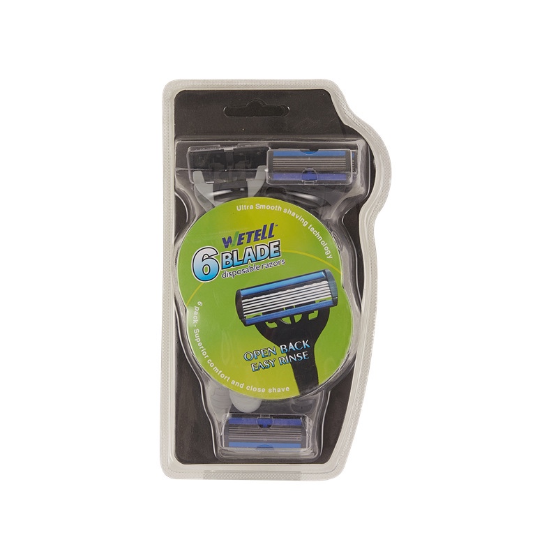 WETELL factory direct sale of high-quality disposable stainless steel manual shavers for men with six layers details Picture