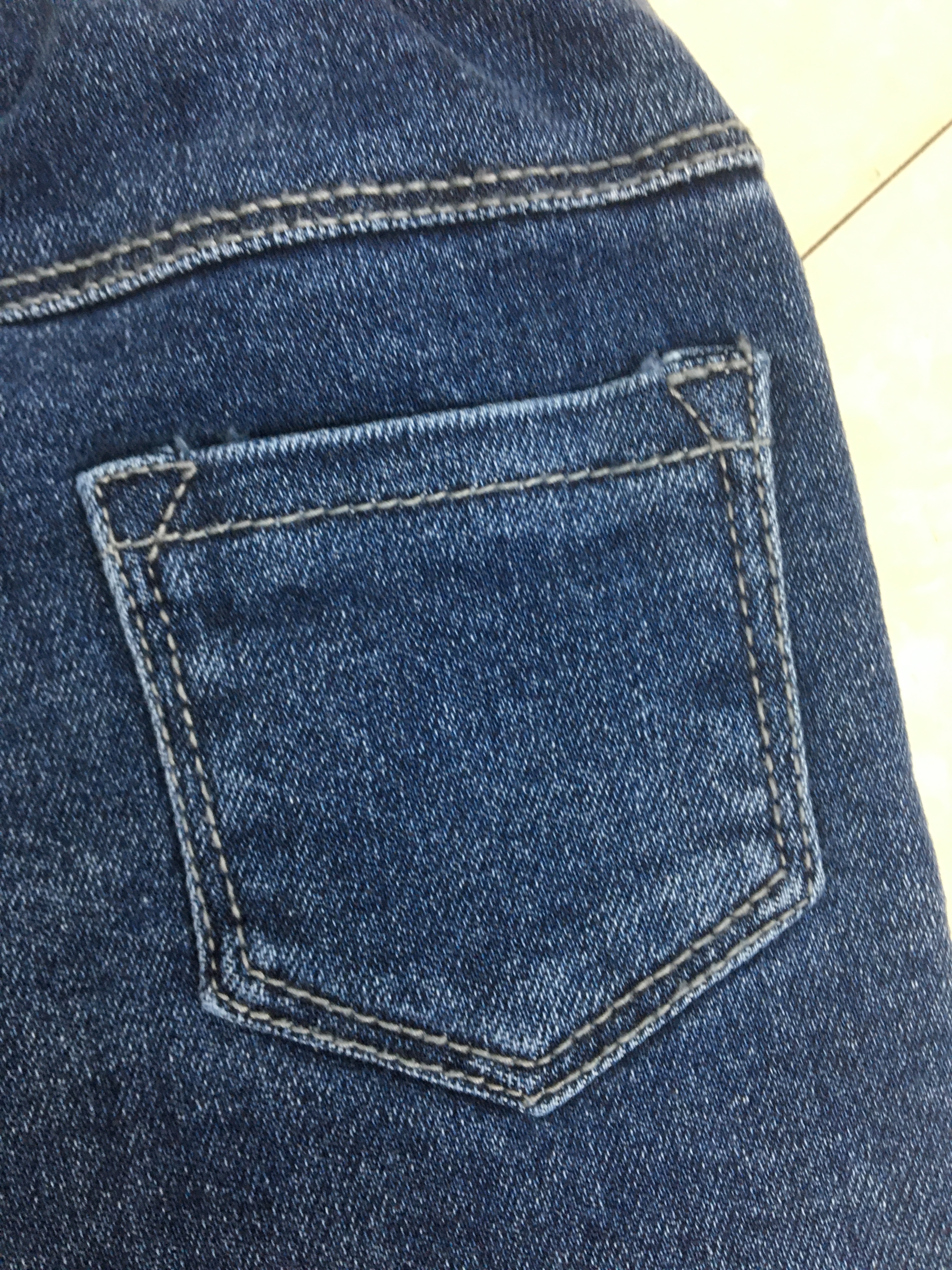 深秋款女童针织里布两层牛仔裤新款详情图2