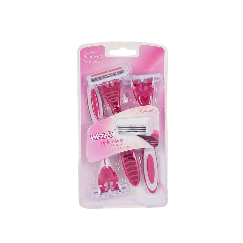 WETELL manufacturer's best-selling disposable manual shaver, three-layer imported stainless steel, factory direct sales Specification image