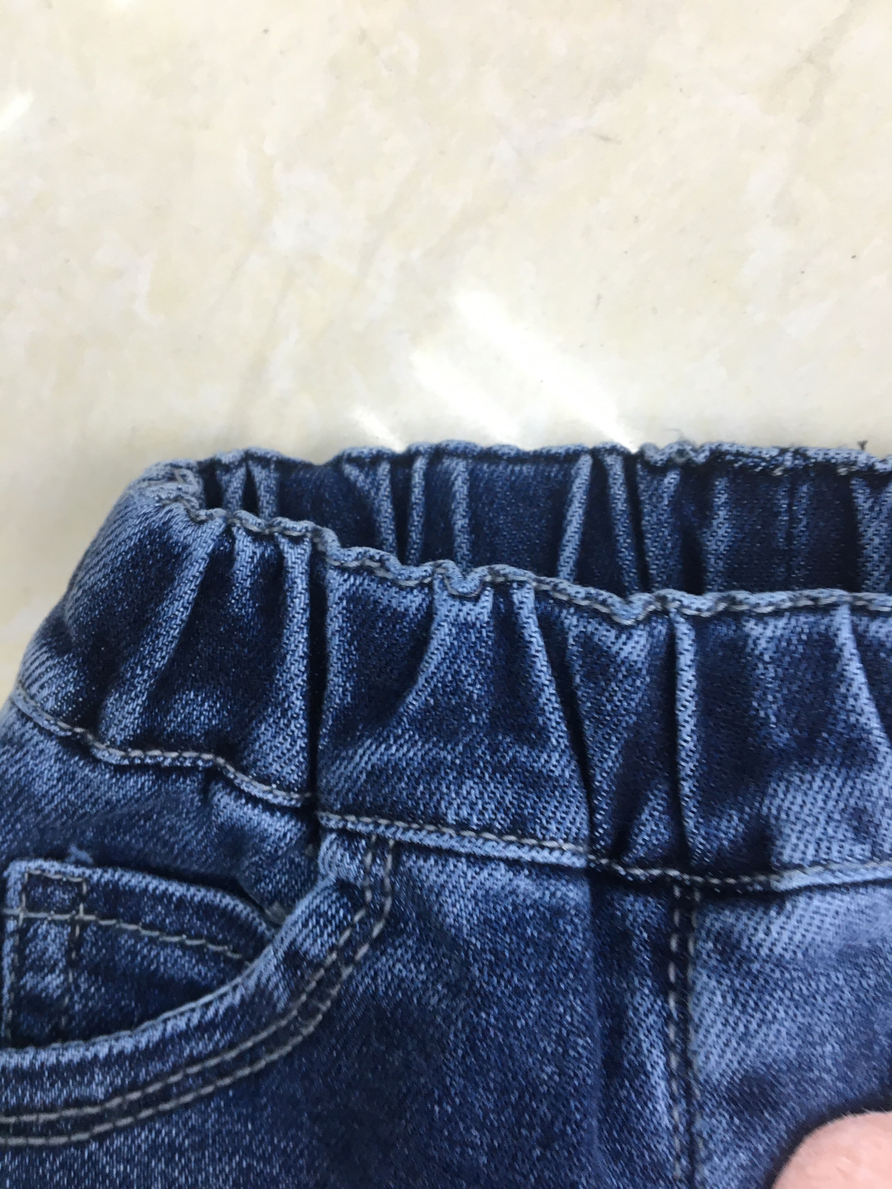 深秋款女童针织里布两层牛仔裤新款详情图3