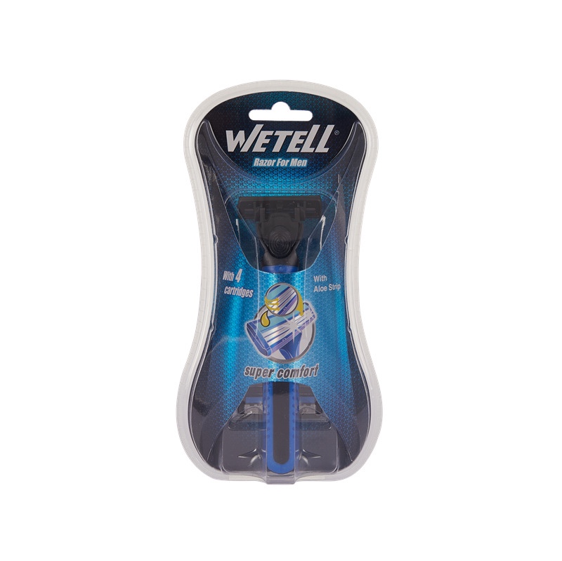 The new men's disposable manual shaver from WETELL features a three-layer stainless steel replaceable blade head details Picture