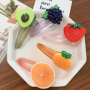 Autumn new Korean ins Dongdaemun hair accessories fruit hairpin medium all-match pineapple strawberry water drop duck clip full figure