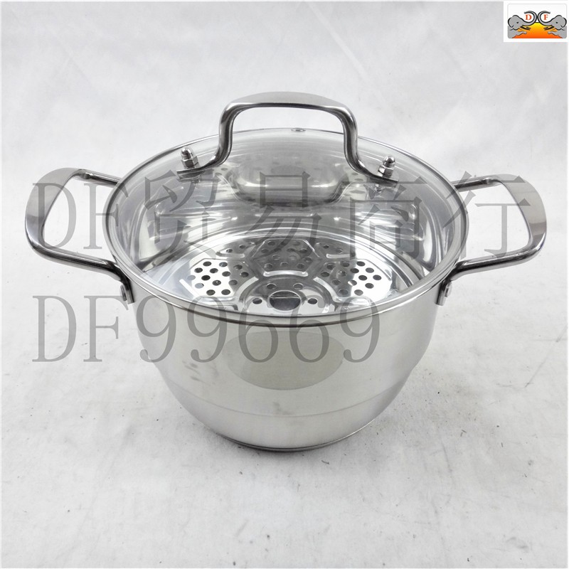 DF99669 不锈钢金刚汤锅带蒸片家用多功能带蒸格汤锅蒸锅DF  TRADING HOUSE详情5