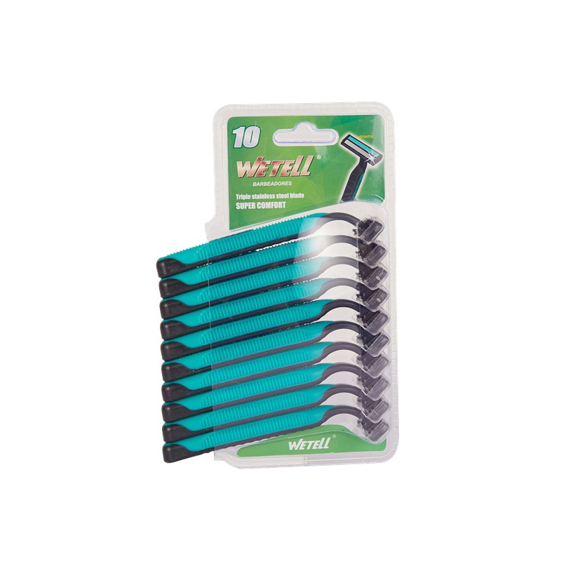WETELL wholesale men's three-layer high-quality stainless steel disposable manual shavers in stock Specification image
