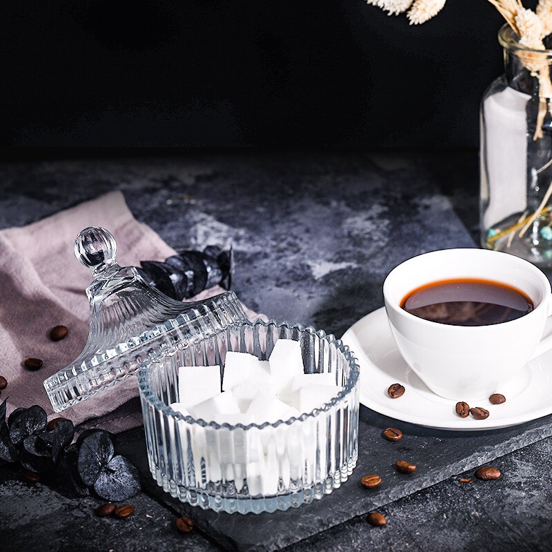 European Crystal Glass Candy Cup Creative Living Room Candy Jar Dry Fruit Bowl Sugar Bowl Fruit Bucket With Lid Fruit Cup Jewelry Box Specification drawing