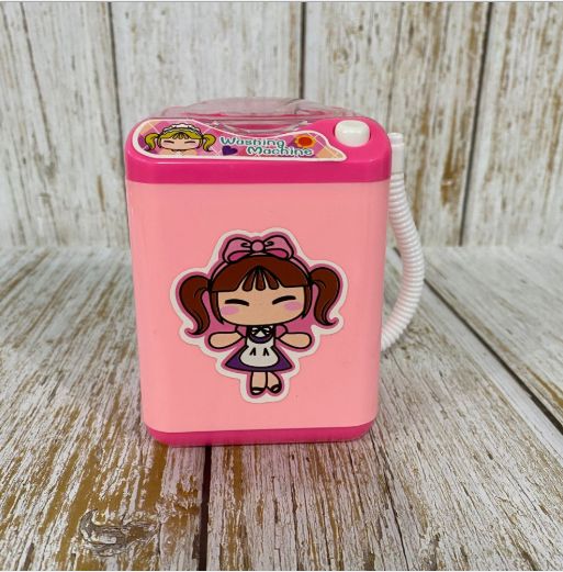 Factory direct sales of children's electric mini simulation washing machine, playhouse toy, water-adding, water-draining and powder puff magic tool Item Picture