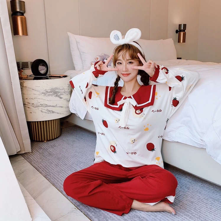 Hot style spring/autumn new Korean fashion pajama suit home wear long-sleeved pajama cartoon cute little fairy pajama thumbnail