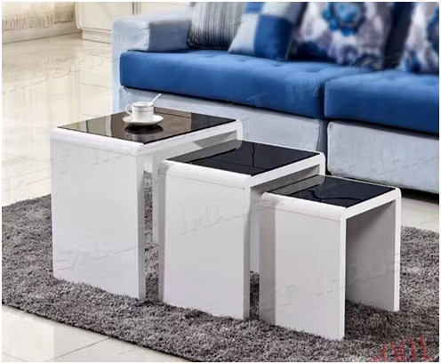 Rounded corner square three-piece display rack chair storage rack HD-89 detail image 3