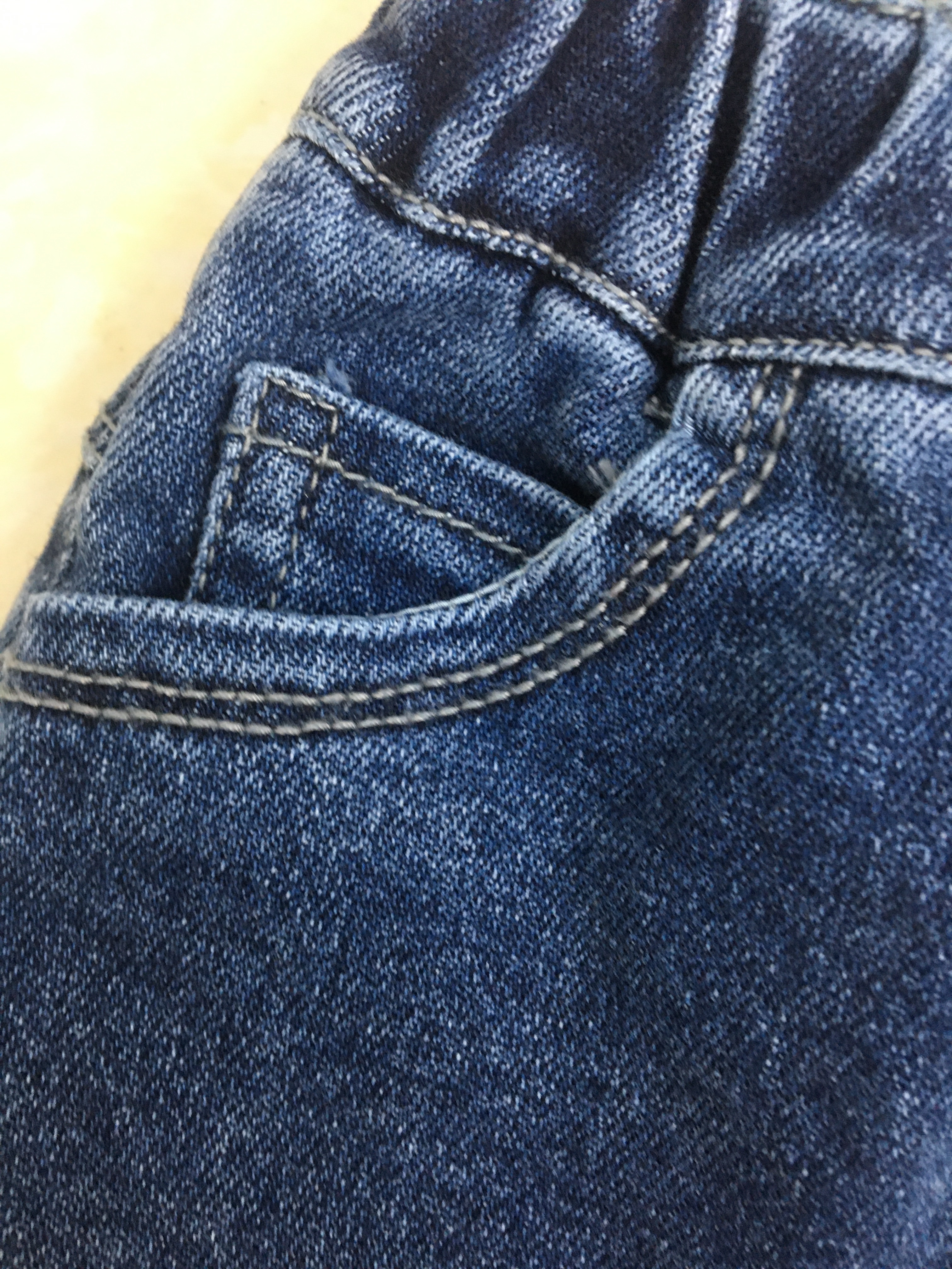 深秋款女童针织里布两层牛仔裤新款详情图5