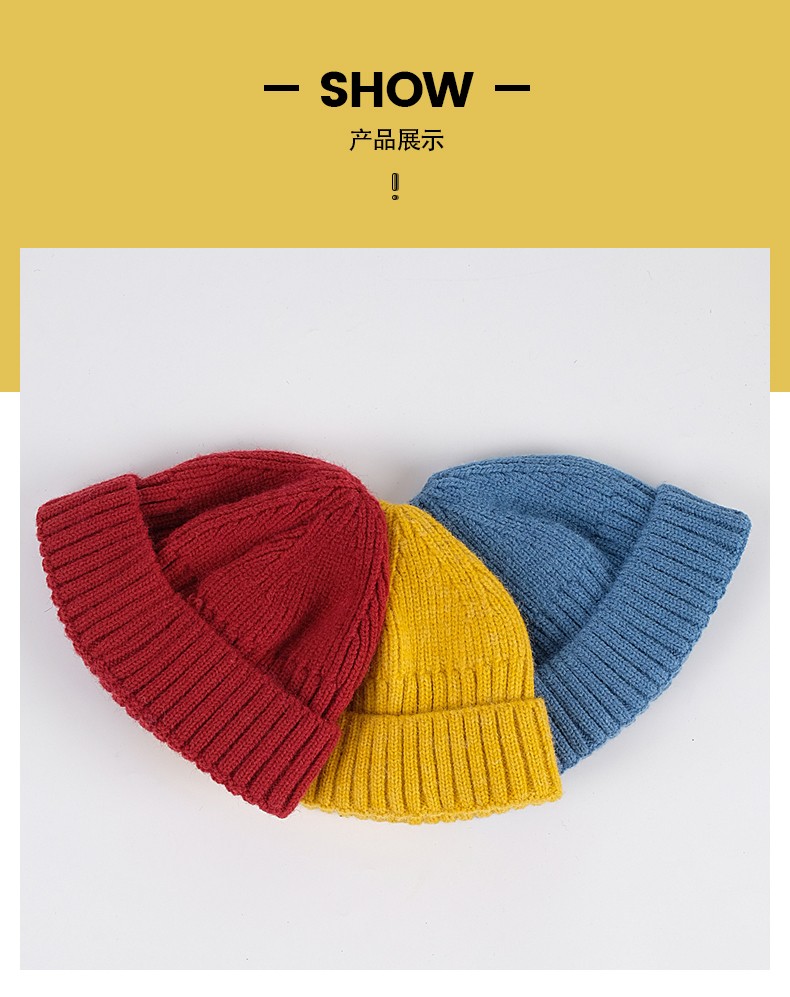 冬季新品羊绒瓜皮帽男女同款多色详情图7