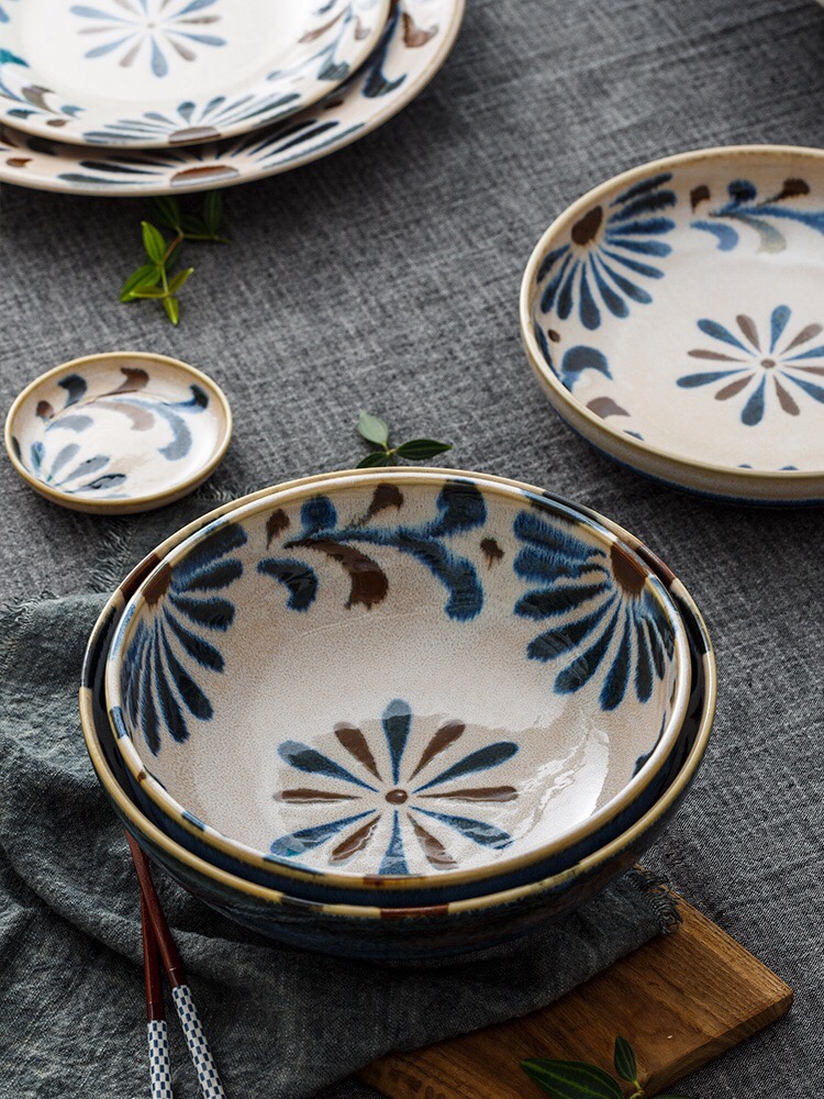 日本进口美浓烧冲绳花8.3英寸盘详情图2