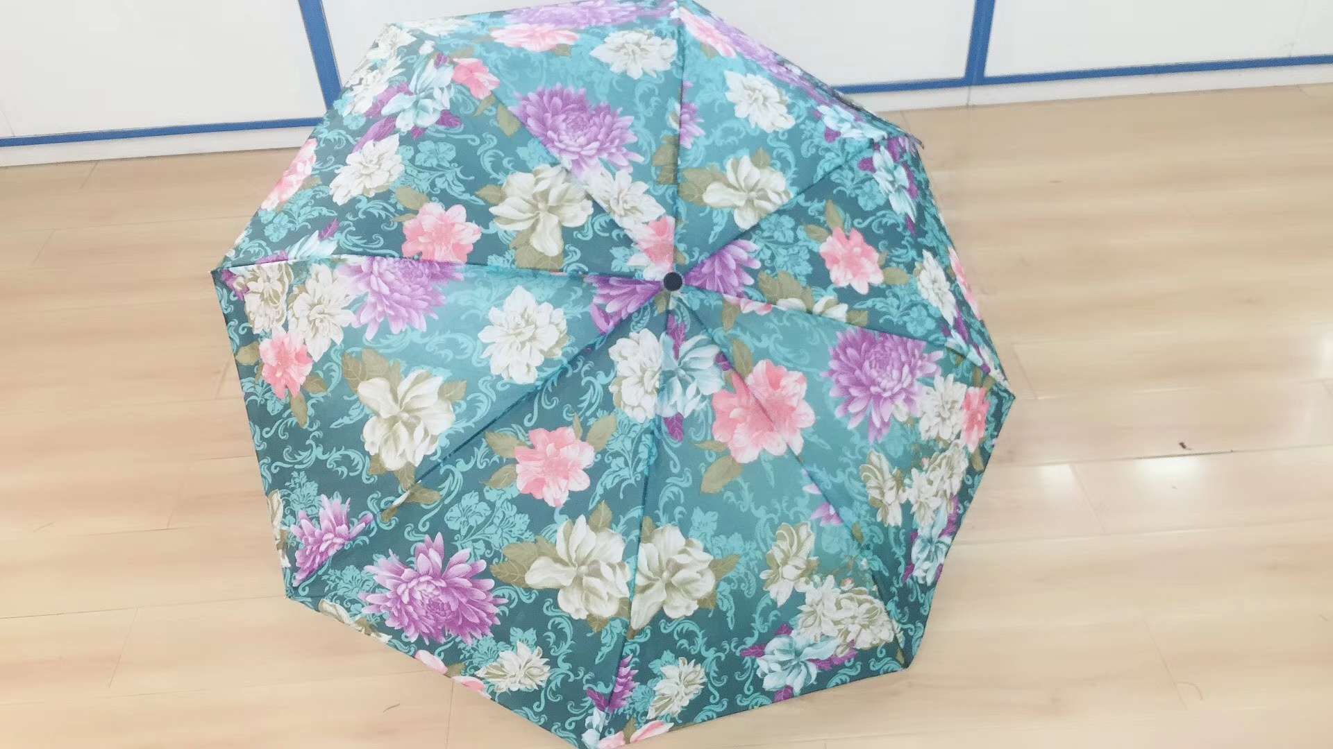 Sun umbrella for women, UV protection, folding, wind-resistant, weather-resistant, grid sunshade and sun protection umbrella, fully automatic sun umbrella