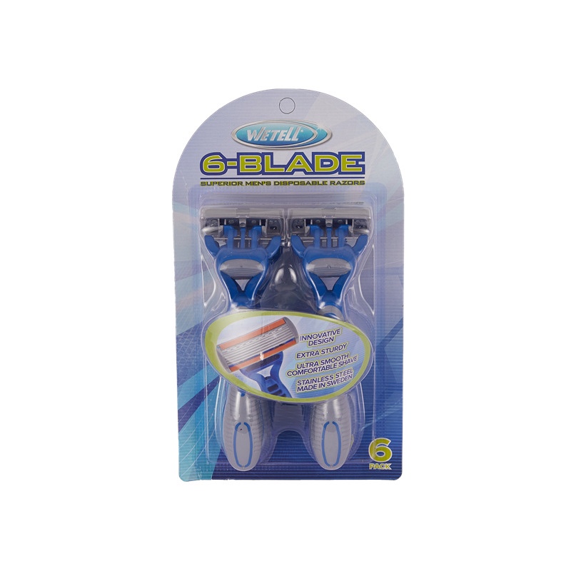 WETELL factory direct sale of disposable manual shavers made of six-layer stainless steel details Picture