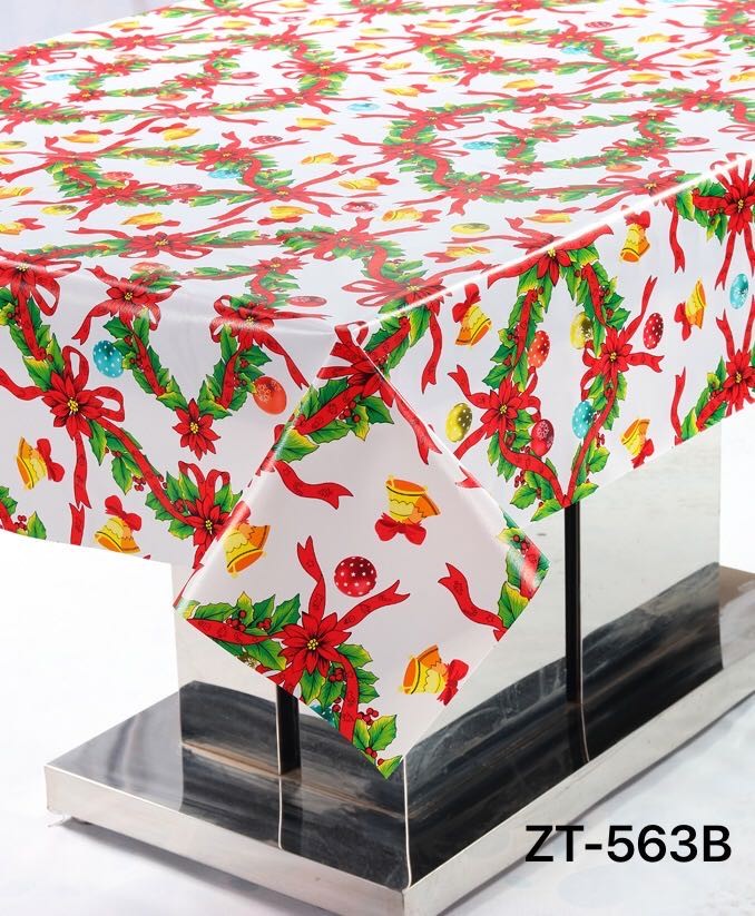 PVC printed tablecloth Christmas style non-woven fabric tablecloth with custom patterns and thickness, factory direct sales detail image 3