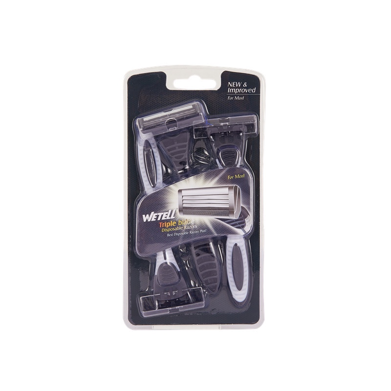 WETELL manufacturer's best-selling disposable manual shaver, three-layer imported stainless steel, factory direct sales details Picture