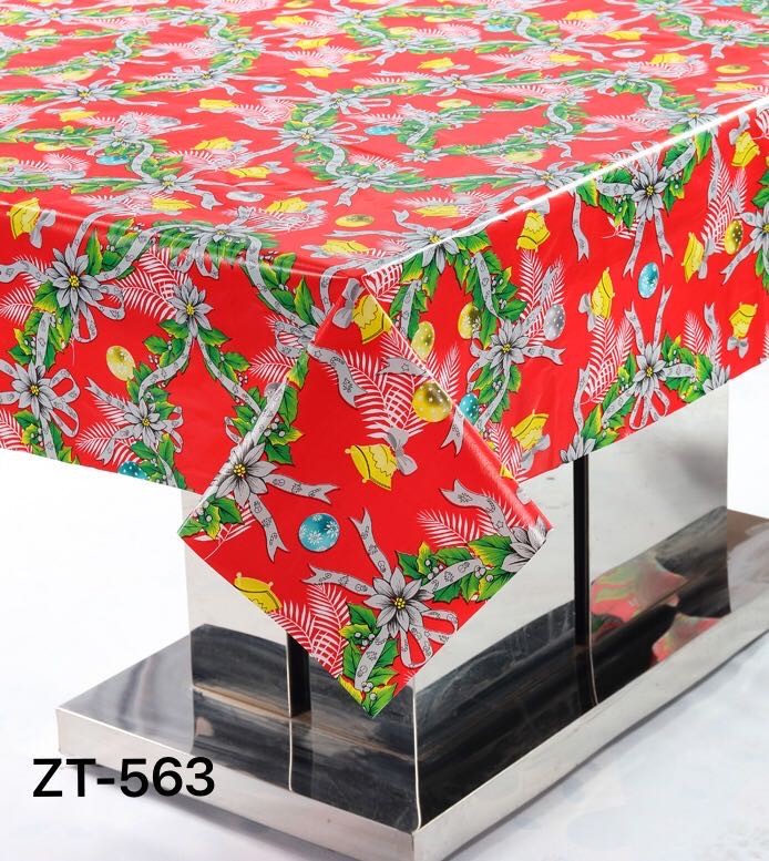 PVC printed tablecloth Christmas style non-woven fabric tablecloth with custom patterns and thickness, factory direct sales detail image 4