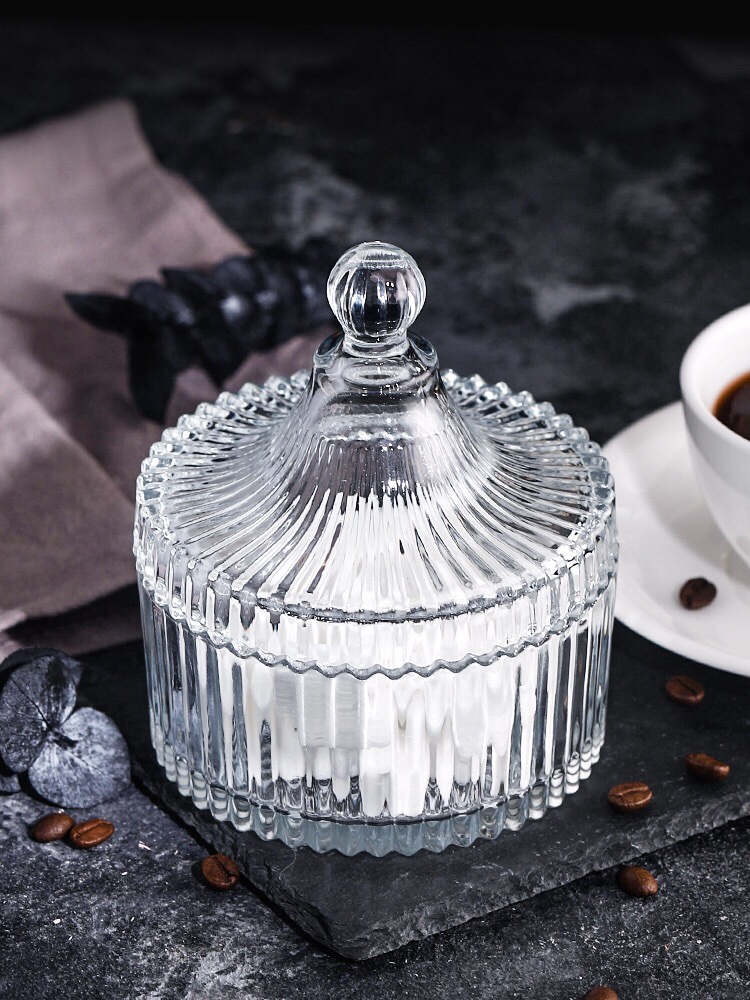 European Crystal Glass Candy Cup Creative Living Room Candy Jar Dry Fruit Bowl Sugar Bowl Fruit Bucket With Lid Fruit Cup Jewelry Box details Picture