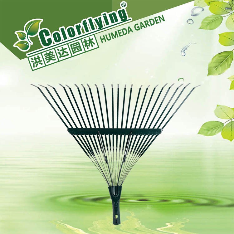 园林草耙 22齿钢丝弹簧耙树叶耗子厂家直销批发扁耙草坪耙子详情图3