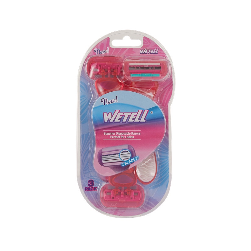 WETELL disposable manual shaver three-layer stainless steel candy color mixed set Specification image